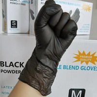 Vente en gros de 100 pièces de gants de sécurité en nitrile noir jetables, grande taille, pour la beauté, la coiffure, le tatouage, le piercing
