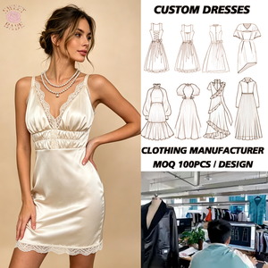 SWEET BABE Satin Mini <b>Dress</b> Deep V Neck Lace Trim Spaghetti Strap Bodycon Fitted Party Wear Custom Made - Product Image 1