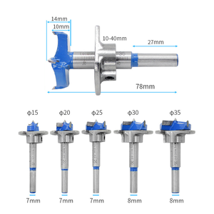 Chất lượng cao 5 cái điều chỉnh độ sâu Carbide forstner khoan bit thiết lập với độ sâu Stopper và Hex Key - Product Image 2