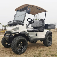 Voiturette de golf 2 places, véhicule utilitaire avec coffre de rangement pratique, électrique 4 roues pour le transport en entrepôt et sur campus