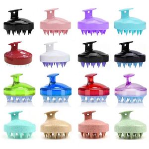 Manual Hair Scalp Massager Round Silicone Head Shampoo <b>Brush</b> with Non-Static ABS Handle Soft and Gentle for Massage - Product Image 6