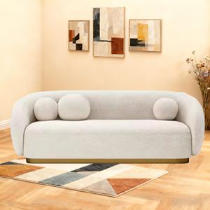 Sofá Modular de Canto Estilo Europeu Moderno, Ecológico, de Dois Lugares, Luxo Leve, Conjunto Curvo com Capa de Couro Sintético - Product Image 2