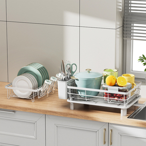 Escurridor de Platos Desmontable de 2 Niveles para Encimera de Cocina con Bandeja de Drenaje - Product Image 4