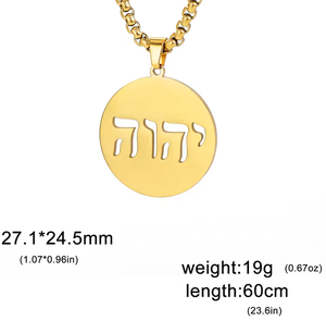 Collana cerchio <span class=keywords><strong>alfabeto</strong></span> <span class=keywords><strong>ebraico</strong></span> all'ingrosso a buon mercato 316L in acciaio inox messianico religioso gioielli gioielli pendenti collane - Product Image 5