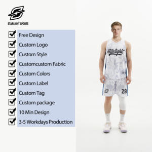 Maillots de <span class=keywords><strong>basket</strong></span>-ball pour hommes en gros personnalisés, ajustement de haute qualité, impression numérique NBAcing, 100% polyester, sans manches, séchage rapide - Product Image 5