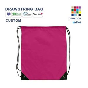 Sac de sport à cordon en polyester 210D imperméable et écologique, personnalisable (logo/taille/couleur), grande capacité, idéal pour la gym - Product Image 1