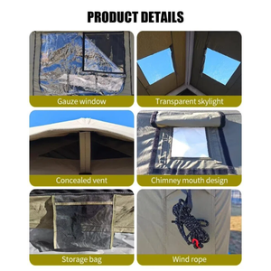 Carpa de Fiesta Grande para Exteriores, Impermeable, Resistente y Portátil, con Dos Dormitorios y Sala de Estar, para Fiestas Familiares y Reuniones al Aire Libre - Product Image 5