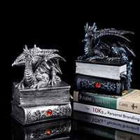 Boîte de rangement personnalisée DIY en forme de statue mythologique, coffre au trésor miniature en résine décoré de dragons, cadeau unique pour bijoux