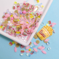 1 BAG de mélange personnalisé de confettis et tranches pour slime, artisanat DIY, résine, pop-corn, bonbons roses, biscuits, argile polymère et décoration d'ongles