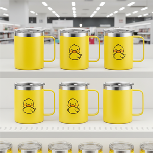 Mug isotherme en acier inoxydable de 12 oz, écologique, compatible <span class=keywords><strong>lave</strong></span>-<span class=keywords><strong>vaisselle</strong></span>, avec couvercle, pour le camping et la randonnée, adapté aux enfants et aux adultes, mug à café - Product Image 2