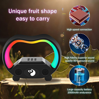 Réveil RGB portable en forme de champignon pour voiture, haut-parleur sans fil extérieur longue durée avec radio et batterie intégrée OEM