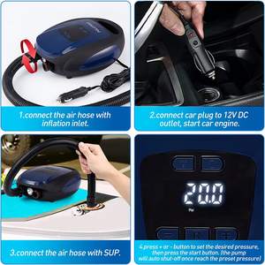 <span class=keywords><strong>Pompe</strong></span> à air électrique numérique Polotrag 12V CC pour voiture, <span class=keywords><strong>gonfleur</strong></span> pour planche de surf, planche à pagaie gonflable - Product Image 4