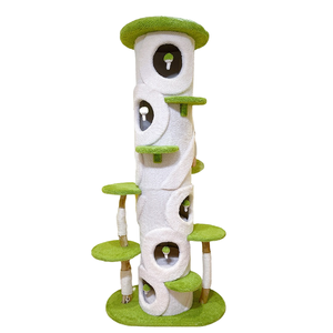 <span class=keywords><strong>Arbre</strong></span> à <span class=keywords><strong>chat</strong></span> personnalisable en sisal écologique, durable, <span class=keywords><strong>2m</strong></span> de haut, 2 niveaux, pour plusieurs chats, en carton - Product Image 1
