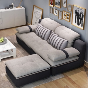 Sofá Seccional de tela moderna para el hogar, conjunto de muebles para el hogar, 3 plazas, color azul - Product Image 4