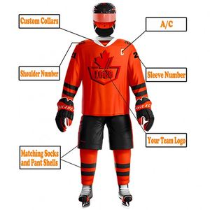 Grosir kualitas tinggi buatan khusus profesional Kanada Mesh es polos reversibel hoki Jersey produsen - Product Image 6