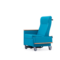 Fauteuil médical mobile réglable avec table latérale pliable et roulettes pour la récupération des patients et les soins infirmiers