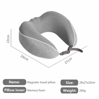 3 en 1 Oreiller en mousse à mémoire de forme en U pour le cou Stockage à rebond lent Voyage Sieste Avion Portable Lecture Donut Cou Soutien Oreiller
