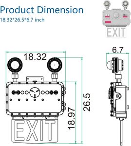 LED Explosion Proof 8W Exit Sign Combo <b>Emergency</b> <b>Light</b> CI DI <b>Emergency</b> Lighting 180min <b>Emergency</b> time IP66 Waterproof - Product Image 4