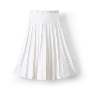 Great Quality Casual Classic White Solid Maternity Knit High Waist Knee-Length A-Line Eco-Friendly Breathable Soft Elastic Waist - Product Image 2