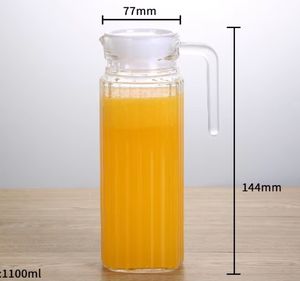 Jarra <span class=keywords><strong>de</strong></span> Vidrio con Tapa para Refrigerador, Té Helado, Jugo y <span class=keywords><strong>Agua</strong></span> <span class=keywords><strong>Caliente</strong></span>, Botella para Bebidas Caseras con Tapa y Asa - Product Image 4