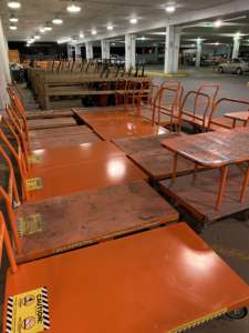 New Condition Industrial 4-Wheel Steel Platform Hand Truck 200KG Load Capacity Side Rails Durable for Factory <b>Material</b> <b>Handling</b> - Product Image 3