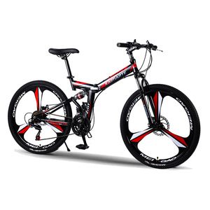 Venta al por mayor de fábrica, bicicleta de montaña plegable de <span class=keywords><strong>26</strong></span> pulgadas, freno de disco de cola suave, Material de horquilla de acero portátil para estudiantes adultos, Pedal ordinario - Product Image 1