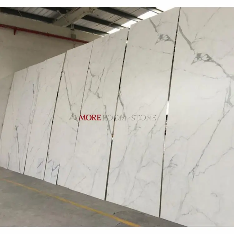 1000 × 3000 3ミリメートルThickness Slim Calcutta White Marble Porcelain Wall Floor Ceramic Tiles Large Size