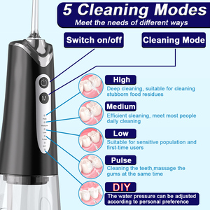 Oral Irrigator Dental Water Flosser Teeth Cleaning Electric Portable <strong>Waterflosser</strong> Waterfloss Dental Floss <strong>Cordless</strong> - Product Image 2