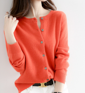 Phụ Nữ Của Tất Cả Các Mùa Mỏng Dệt Kim Áo Len Lỏng Ngắn Hàng Đầu Với Cổ Cardigan Áo Khoác Mùa Đông Cơ Sở Áo Sơ Mi - Product Image 1