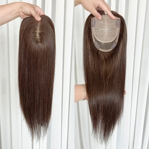 Topper de Cabello 100% Humano con Base de Seda para la Piel, Efecto de Cuero Cabelludo Realista para Cabello Fino - Product Image 1