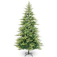 Sapin de Noël Artificiel Écologique de Haute Qualité 180 cm avec Ornements Suspendus et Nœuds Décoratifs pour Usage Intérieur, Vitrine et Photos