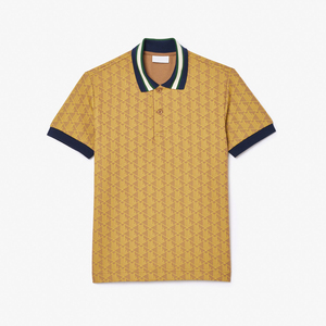 Polo de Manga Corta para Hombre, Estampado Vintage, Mezcla de Algodón y Viscosa, Estilo Retro, Paleta de Colores Clásica, Corte Clásico, Transpirable, Informal de Verano - Product Image 1