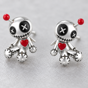 Ensemble de colliers en forme de cœur de robot pour femmes, design ludique 3D, accessoires à porter au quotidien - Product Image 3