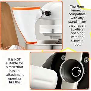 Entonnoir à farine pour robot culinaire <span class=keywords><strong>KitchenAid</strong></span> 5 Qt, accessoire anti-éclaboussures pour robot culinaire à tête inclinable, outil de pâtisserie sans dégâts - Product Image 4