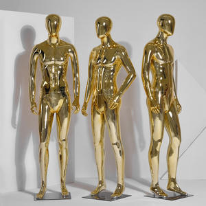 Maniquí masculino de oro PP de Fashional, maniquí de exhibición de modelo de Signboutique de oro, maniquí de cuerpo completo dorado - Product Image 2
