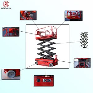 מעלית מספריים ניידת על זחלים לעבודה בשטח קשה, פלטפורמת עבודה הידראולית להרמת אדם לגובה - Product Image 4