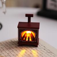 Mini Poêle Murale Lumineuse à LED Maison de Poupées Décoration Créative de la Maison Lampe à Bougie Électronique Petit Ornement Cadeau Décoration de Vacances