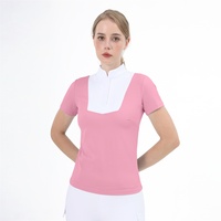 Hauts personnalisés compétition femmes chemises à manches courtes vêtements d'équitation couche de base chemises de spectacle pour cavalier