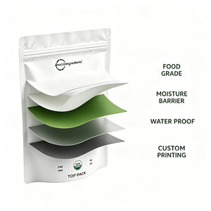 Pochette à fermeture éclair personnalisée OEM à faible MOQ pour poudre de thé vert matcha, superaliment, marque de thé biologique, emballage de vente au détail en ligne et hors ligne - Product Image 3