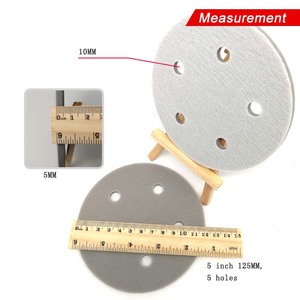 Disque de ponçage en mousse de 5 pouces à 5 trous avec fixation auto-agrippante, abrasif, pour ponçage humide et sec, idéal pour le métal, le bois et le polissage de meubles - Product Image 4