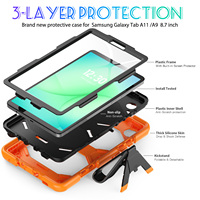 Étui de protection pour robot à 3 couches antichoc avec protection d'écran pour Samsung Tab A11+ Plus X230/X235/X236