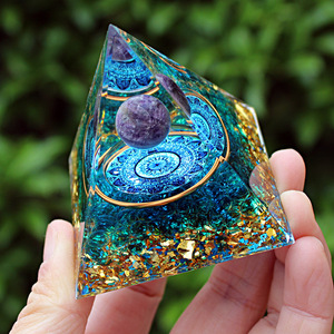 Kogiya <b>Crystal</b> <b>Chip</b> Pyramid Resin Epoxy Craft Desktop Ornament Blue Eye Glass Home Decoration Gift - Product Image 2