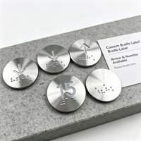 Étiquette braille en acier inoxydable Xiao Yao pour ascenseur, personnalisée avec numéros de étage, flèches et points en relief