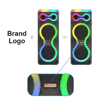 Enceinte de fête sans fil portable en colonne avec lumière RGB TWS Karaoké Extérieur