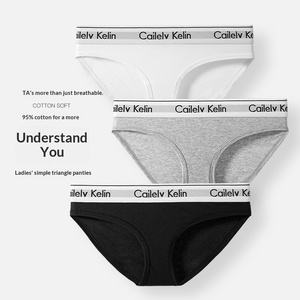 Slip da Donna in Puro Cotone Traspirante a Vita Media, <span class=keywords><strong>Perizoma</strong></span> Ricamato a Tinta Unita, Lavorato a Maglia, Vendita all'Ingrosso - Product Image 3