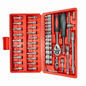 46 Pcs Ratchet Socket <b>Wrench</b> Set Heavy Duty Hand Tools Auto <b>Car</b> Repair Kit - Product Image 2