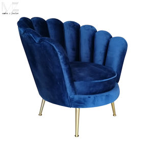 Khách sạn hiện đại vàng chân cánh tay màu be nhung bọc phòng chờ sessel Samt Vỏ ghế bành đồ nội thất phòng khách giọng ghế - Product Image 6