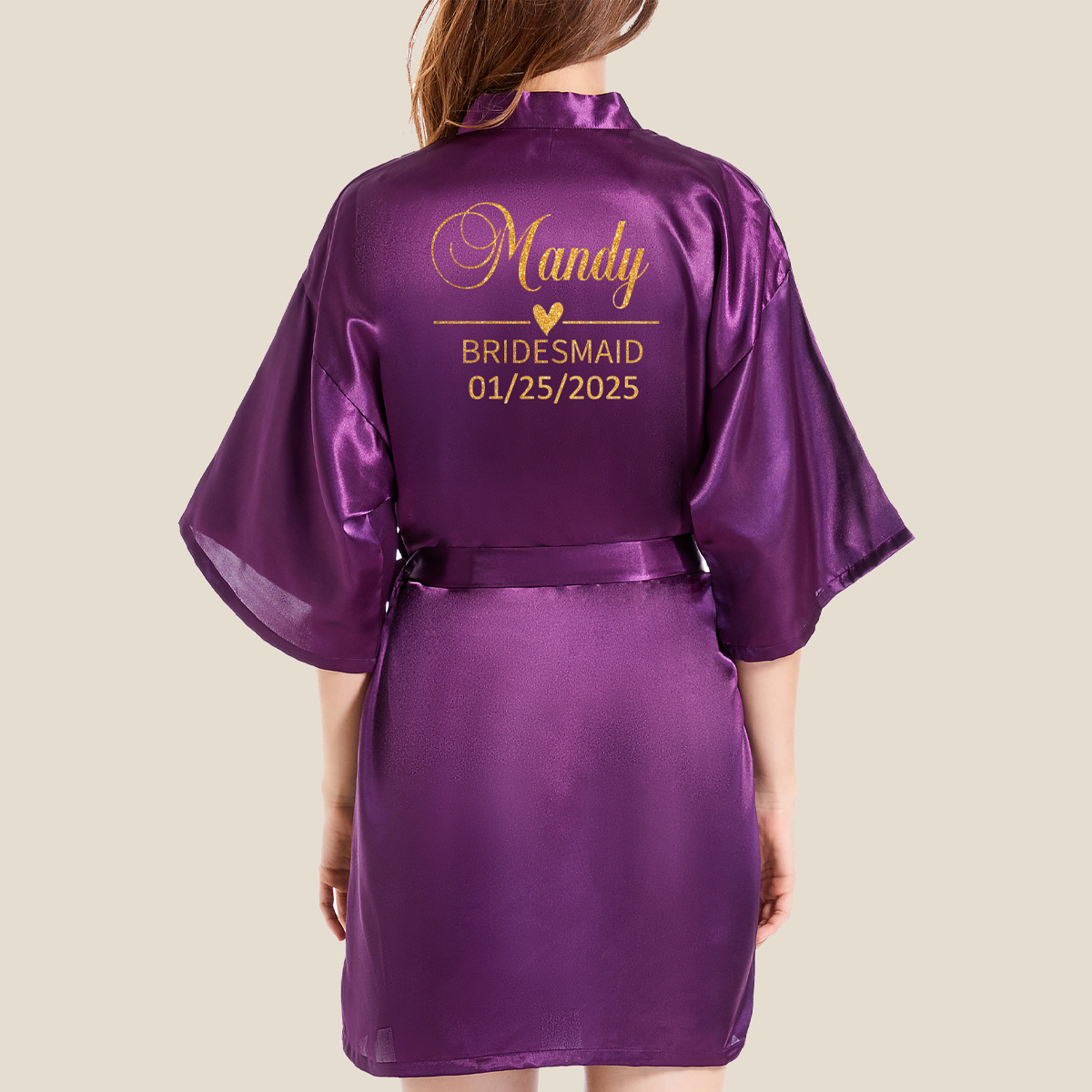 silk purple robe for bridal maids