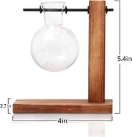 Vase à bulbes pour plantes, terrarium de bureau, support en bois massif rétro écologique pour la propagation hydroponique à domicile et au jardin