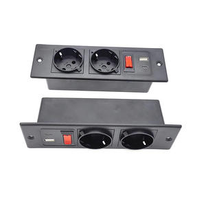 Norme européenne prise de bureau intégrée <span class=keywords><strong>accessoires</strong></span> de meubles bureau chevet bibliothèque USB type-c 5 ports multiprise câble 1.5m - Product Image 3